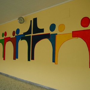 Les murs de l´école peints par les élèves